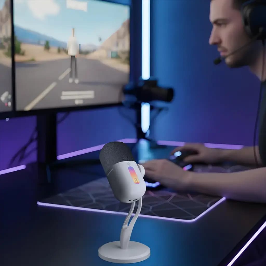 میکروفون رومیزی گیمینگ و استریم Elyx پرودو(PDX5MK06)Porodo Gaming Elyx RGB Condenser Microphone with Noise Surppress Button — تصویر ۱۰