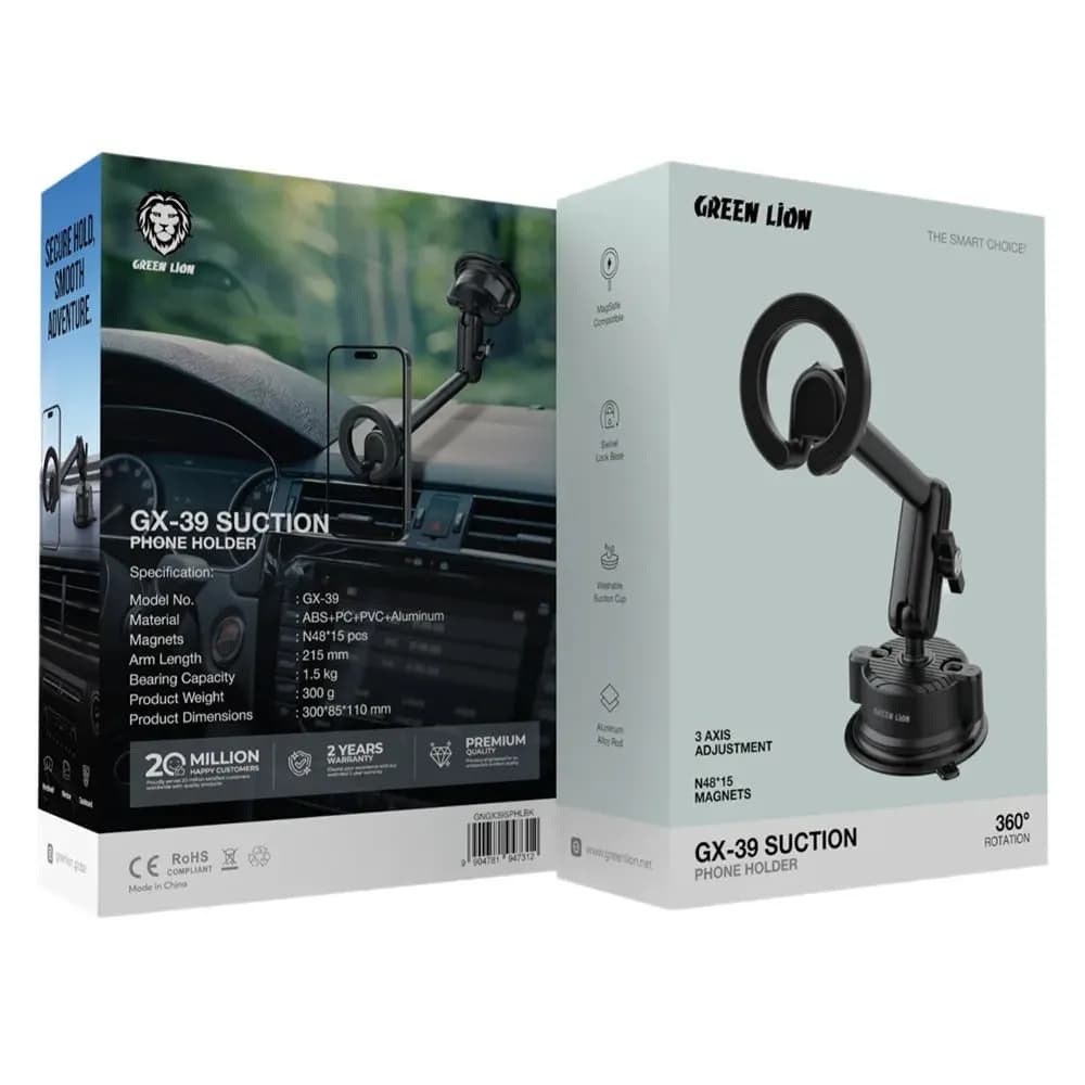 هولدر مگسیف موبایل GX-39 گرین لاین(GNGX39SPHLBK)Green Lion GX-39 Suction Phone Holder – Black — تصویر ۸