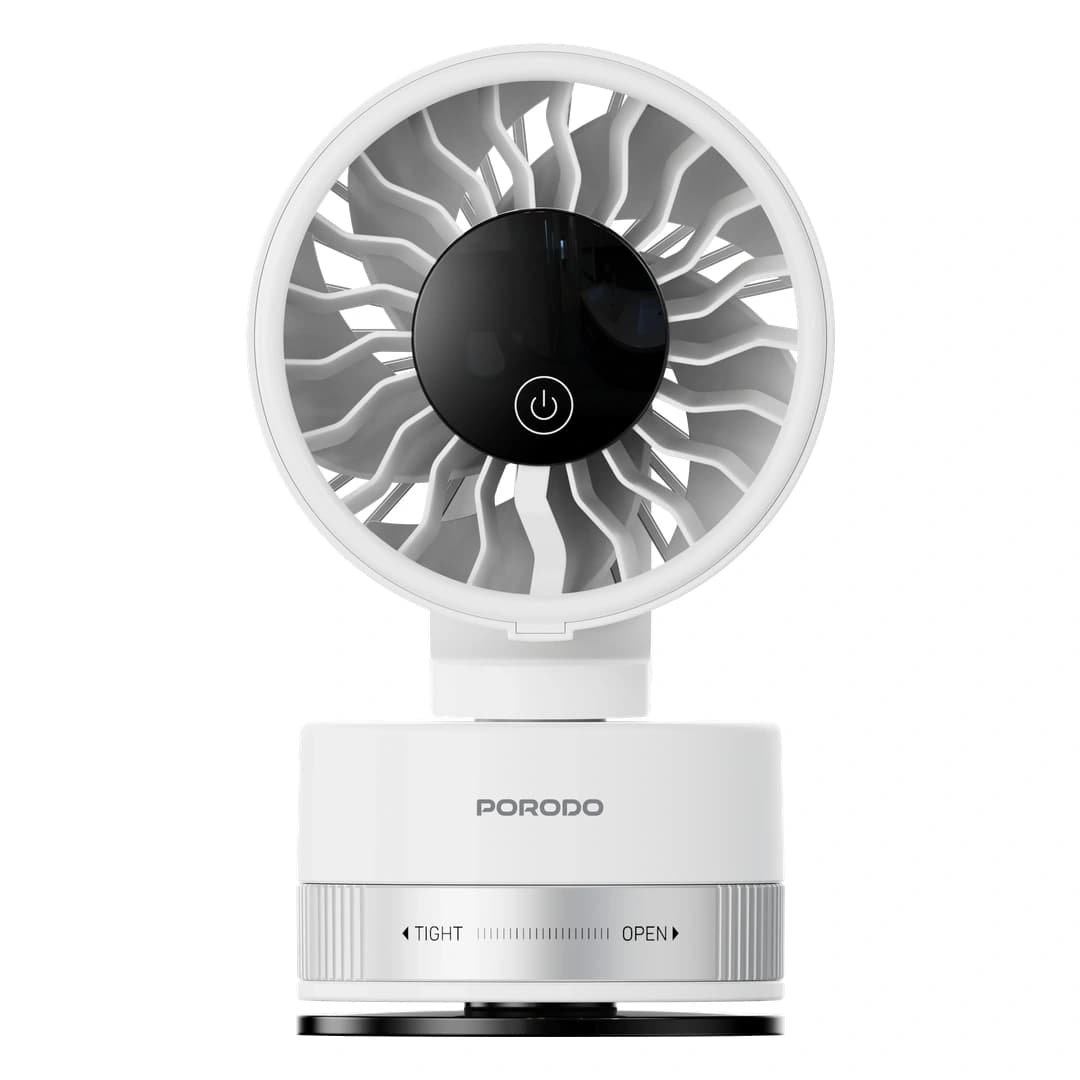 پنکه شارژی قابل حمل Chillo Luxe پرودو(PDLFSTF608WH)Porodo Chillo Luxe Portable Suction Cup Fan with 4000mAh Rechargeable Battery — تصویر ۷