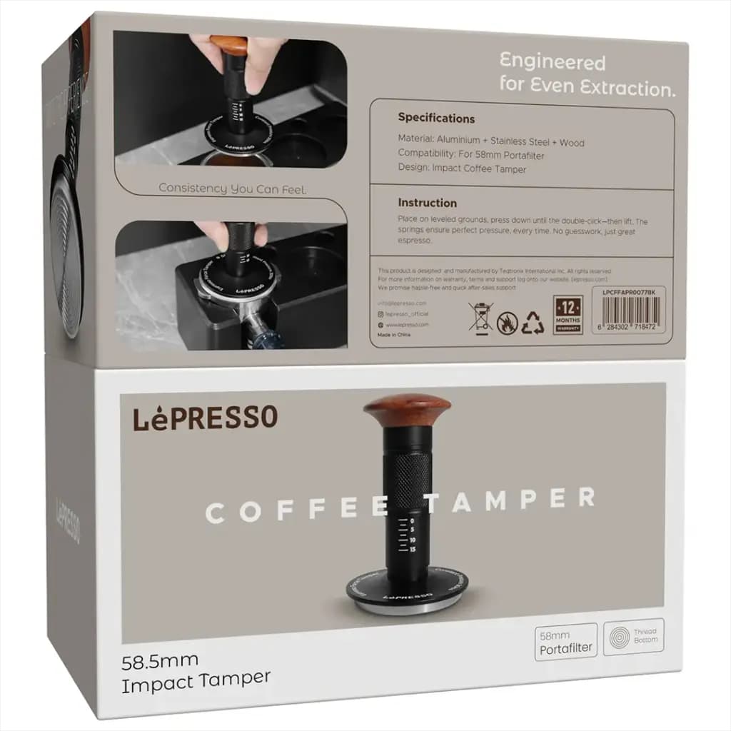 تمپر قهوه سایز 58.5 لپرسو (LPCFFCD0078)Lepresso 58.5mm Impact Tamper – Black — تصویر ۴