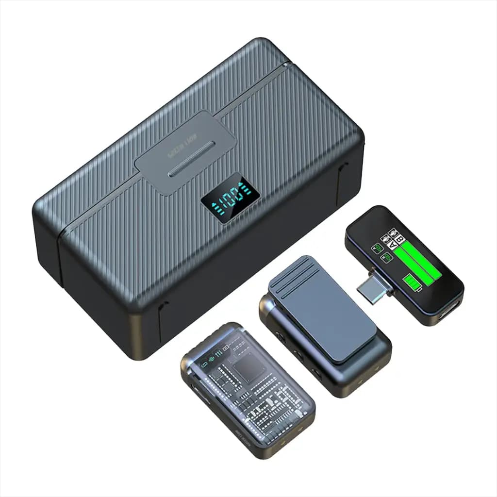 میکروفون دو کاربره بی سیم GM-90X گرین لاین(GNGM90XMICBK)Green Lion GM-90X Type-C Microphone – Black — تصویر ۳