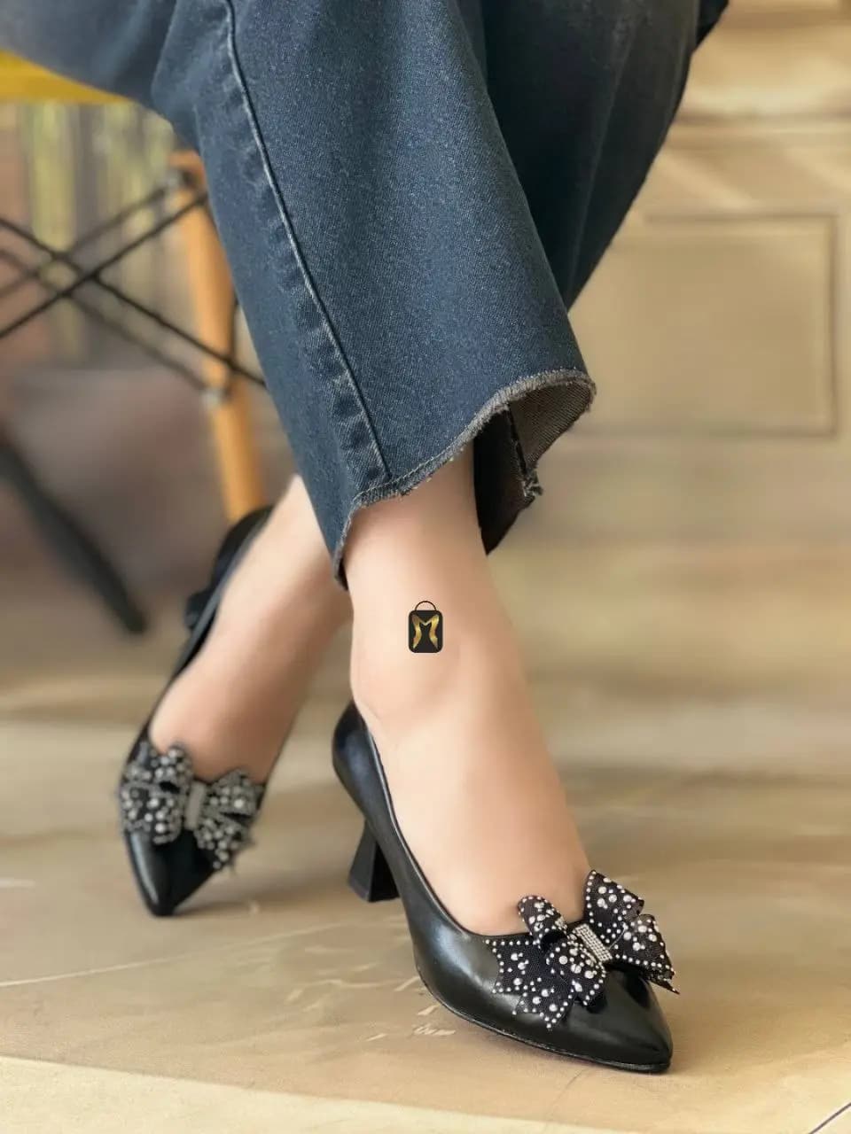 کفش پاشنه دار مجلسی زنانه مدل پاپیونی کد 6500