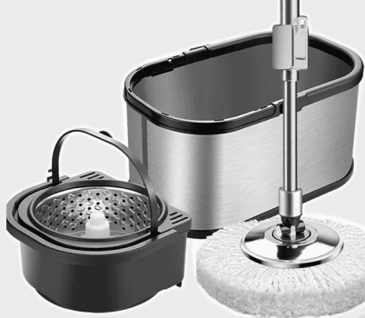 سطل و تی چرخشی WS طرح تمام استیل نگیر بیضی کد SS10 — تصویر ۲