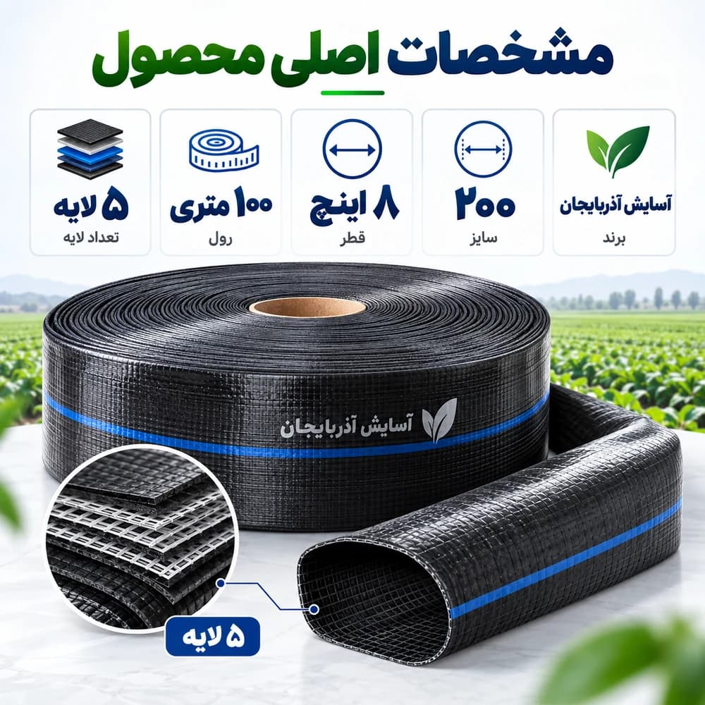 لوله نخدار ۸ اینچ آسایش آذربایجان ۵ لایه ۱۰۰ متری — تصویر ۱۱