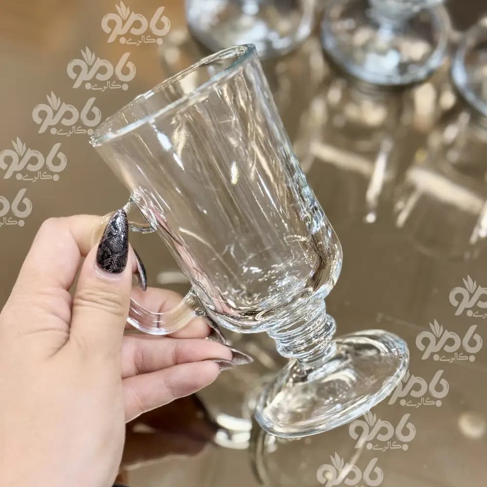 لیوان شیشه ای دسته دار گلاسه 6عددی — تصویر ۲
