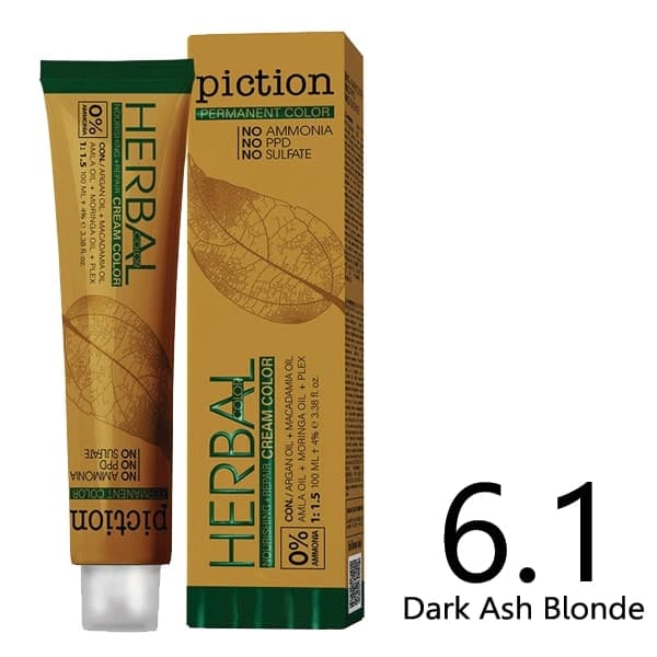 رنگ مو بدون آمونیاک پیکشن بلوند خاکستری تیره (6.1) Dark Ash Blonde — تصویر ۳