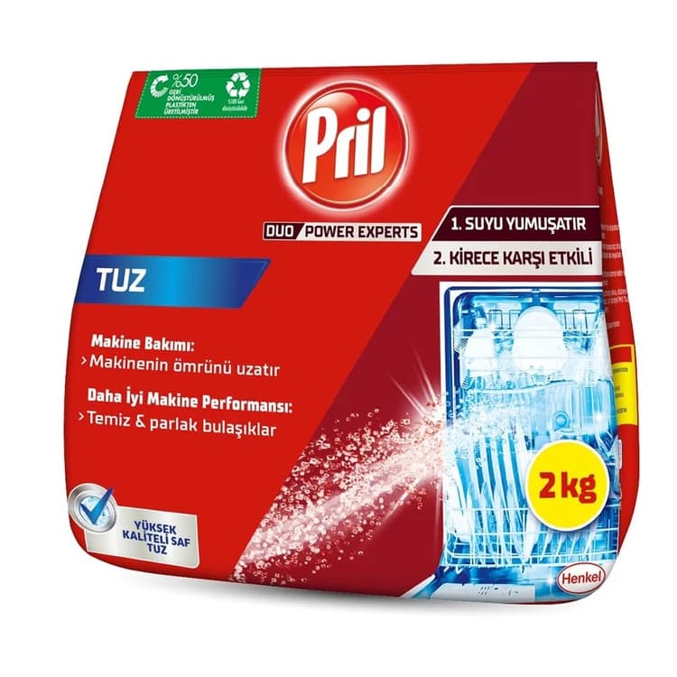 نمک ماشین ظرفشویی پریل Pril حجم ۲ کیلوگرم اورجینال نرمکننده آب، ضد رسوب و افزایش عملکرد ماشین ظرفشویی — تصویر ۳