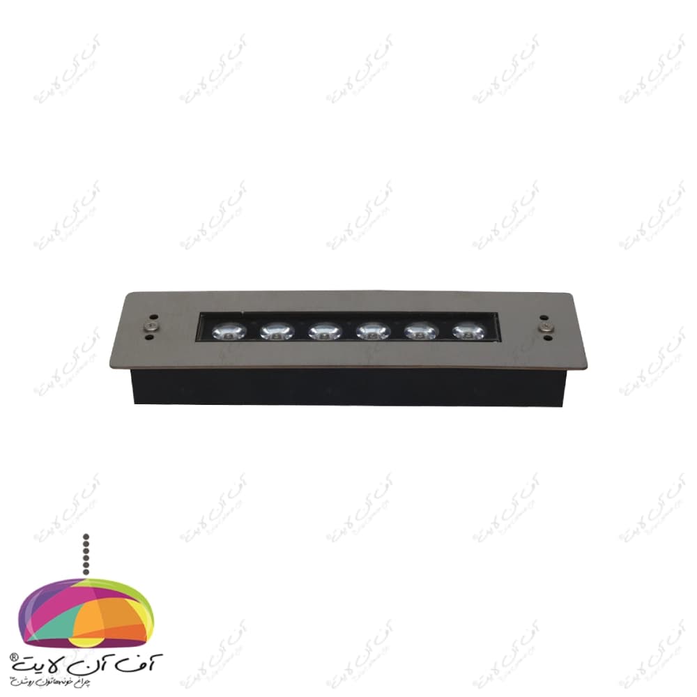 چراغ استخری توکار مستطیل 6 وات بدنه استیل LEDMAN — تصویر ۵