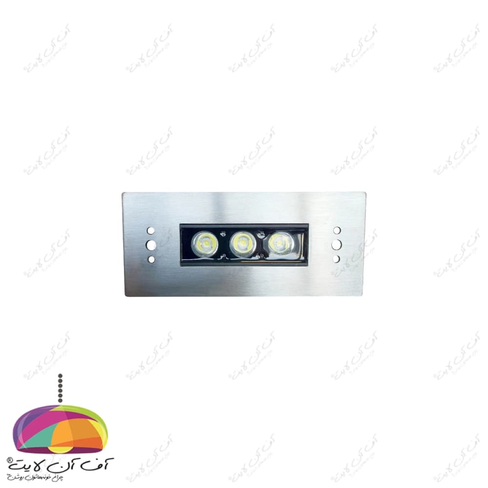 چراغ استخری توکار مستطیل 3 وات بدنه استیل LEDMAN — تصویر ۶