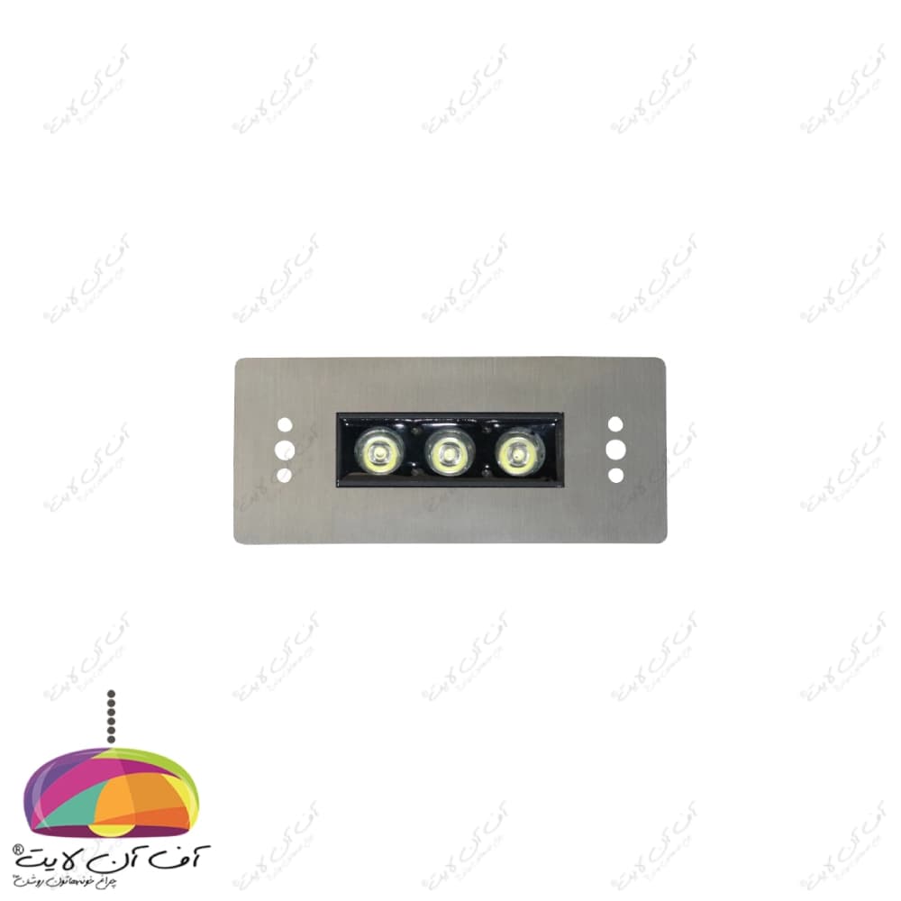 چراغ استخری توکار مستطیل 3 وات بدنه استیل LEDMAN — تصویر ۴