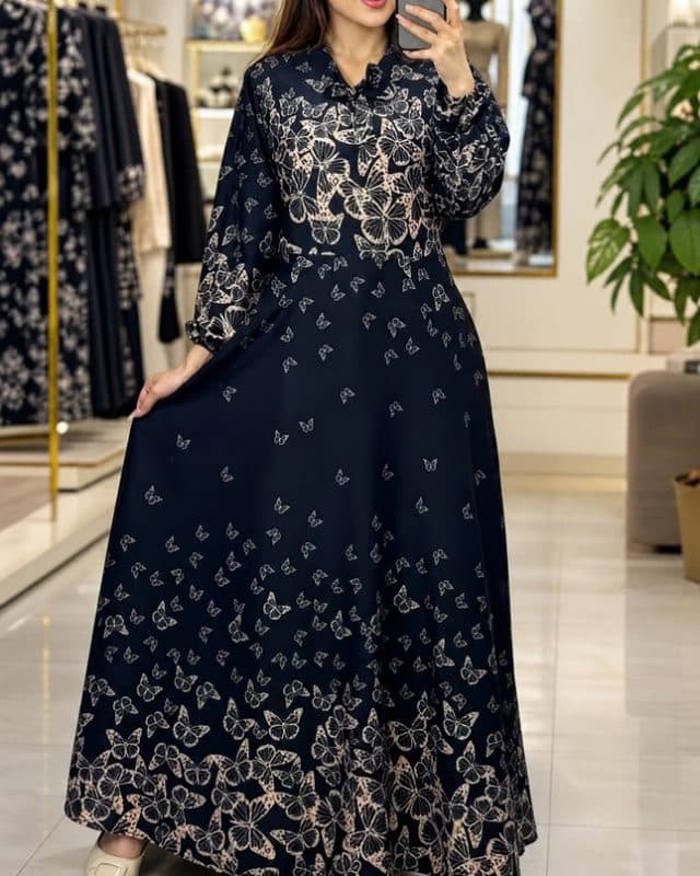 پیراهن کلوش پروانه 7611 — تصویر ۸