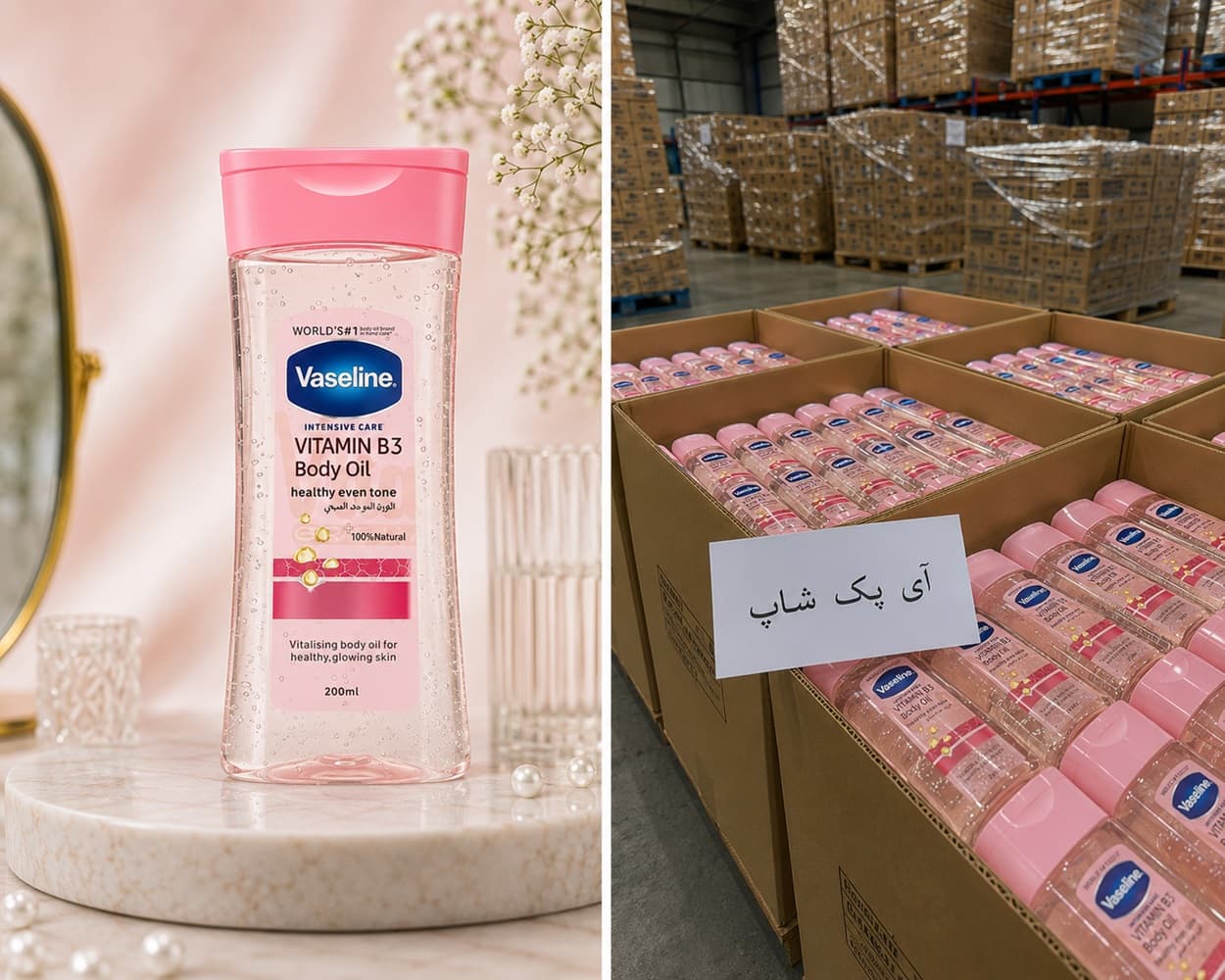 روغن بدن وازلین صورتی Vitamin B3 Lightening Body حجم 200 میل — تصویر ۴