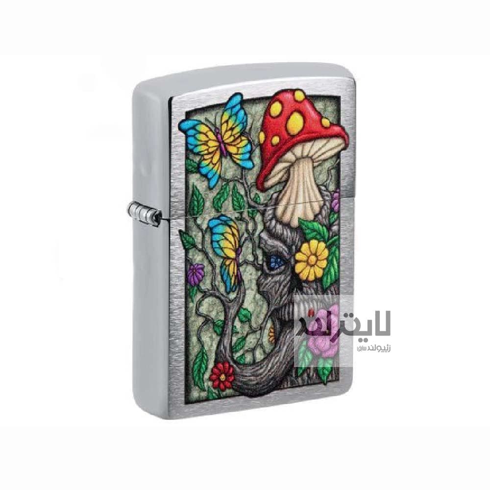 فندک زیپو مدل Freaky Nature Design, Brushed Chrome Finish Lighter کد 48635 — تصویر ۳
