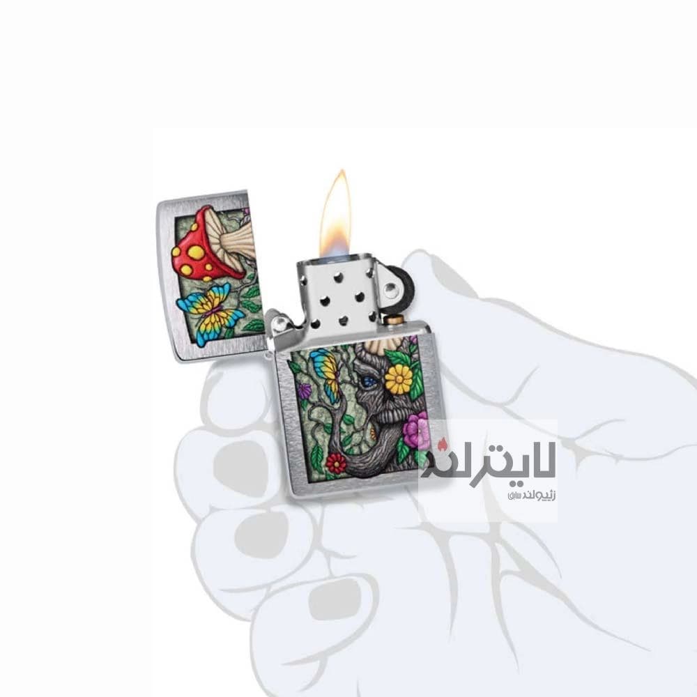 فندک زیپو مدل Freaky Nature Design, Brushed Chrome Finish Lighter کد 48635 — تصویر ۴