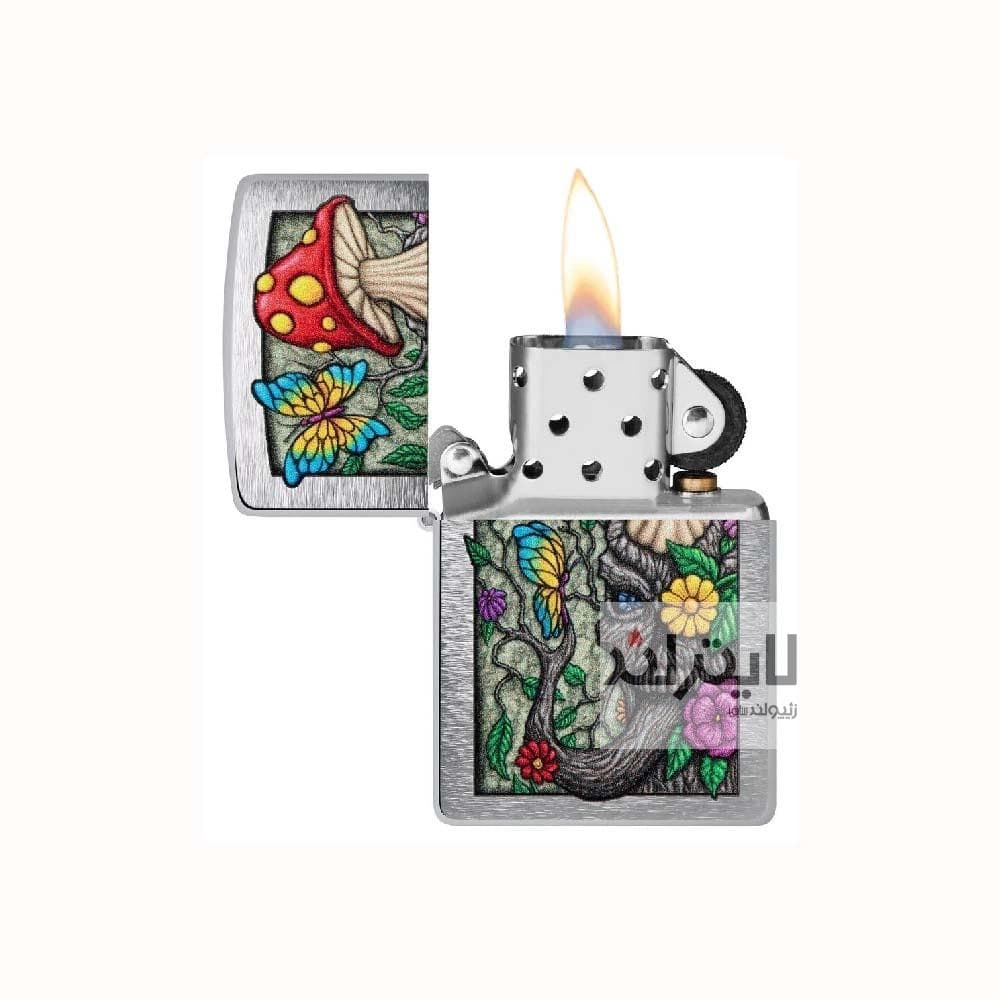 فندک زیپو مدل Freaky Nature Design, Brushed Chrome Finish Lighter کد 48635 — تصویر ۲