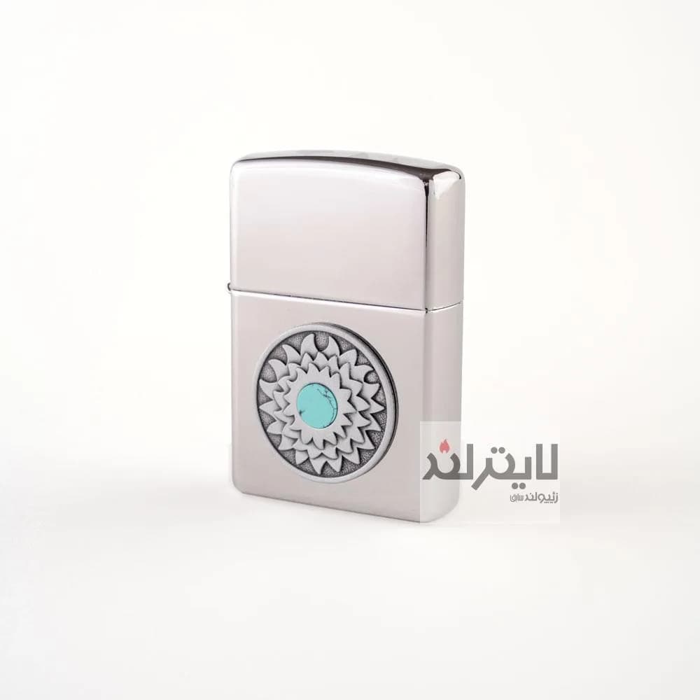 فندک زیپو مدل Blooming Turquoise کد 250 — تصویر ۵