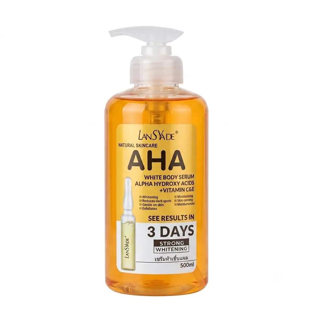 سرم بدن AHA لانساید 500 میلیلیتر؛ سرم سفیدکننده و لایهبردار بدن — تصویر ۴