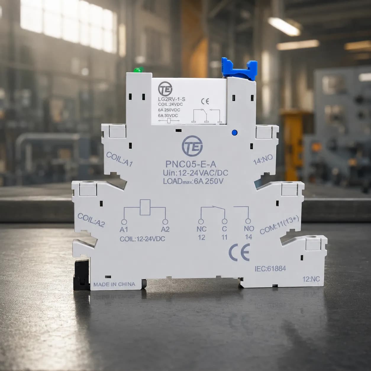 رله سوکت دار 24 DC ولت 6 آمپر Relay Socket TE PNC05-E-A رله همراه با سوکت — تصویر ۸