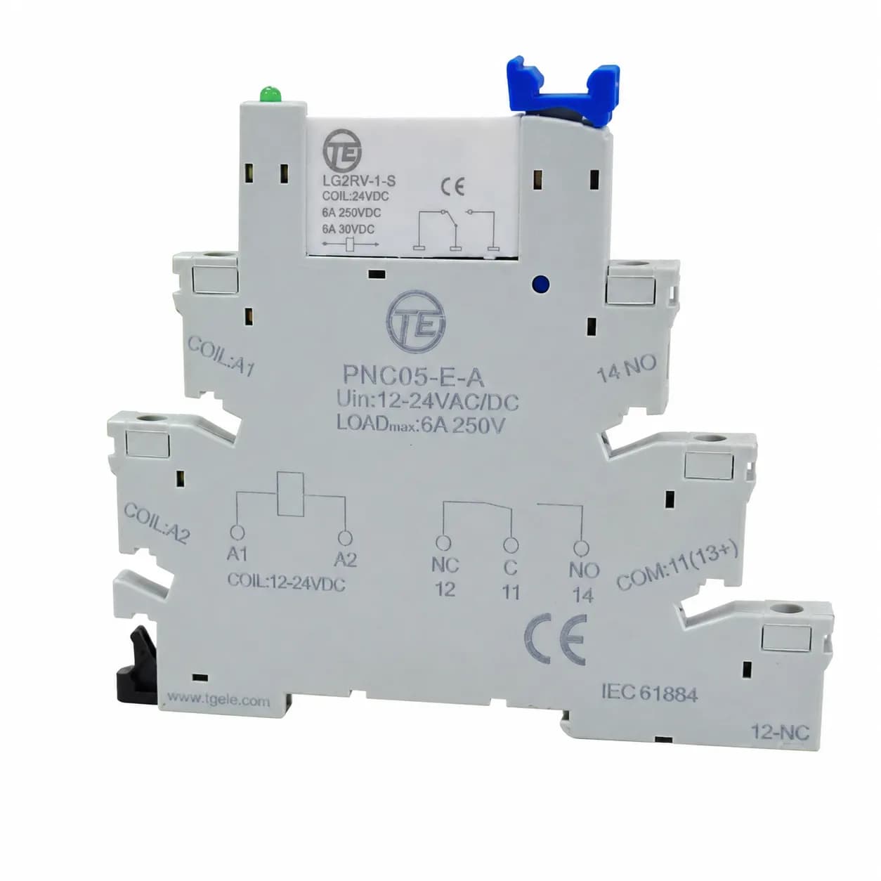 رله سوکت دار 24 DC ولت 6 آمپر Relay Socket TE PNC05-E-A رله همراه با سوکت — تصویر ۶