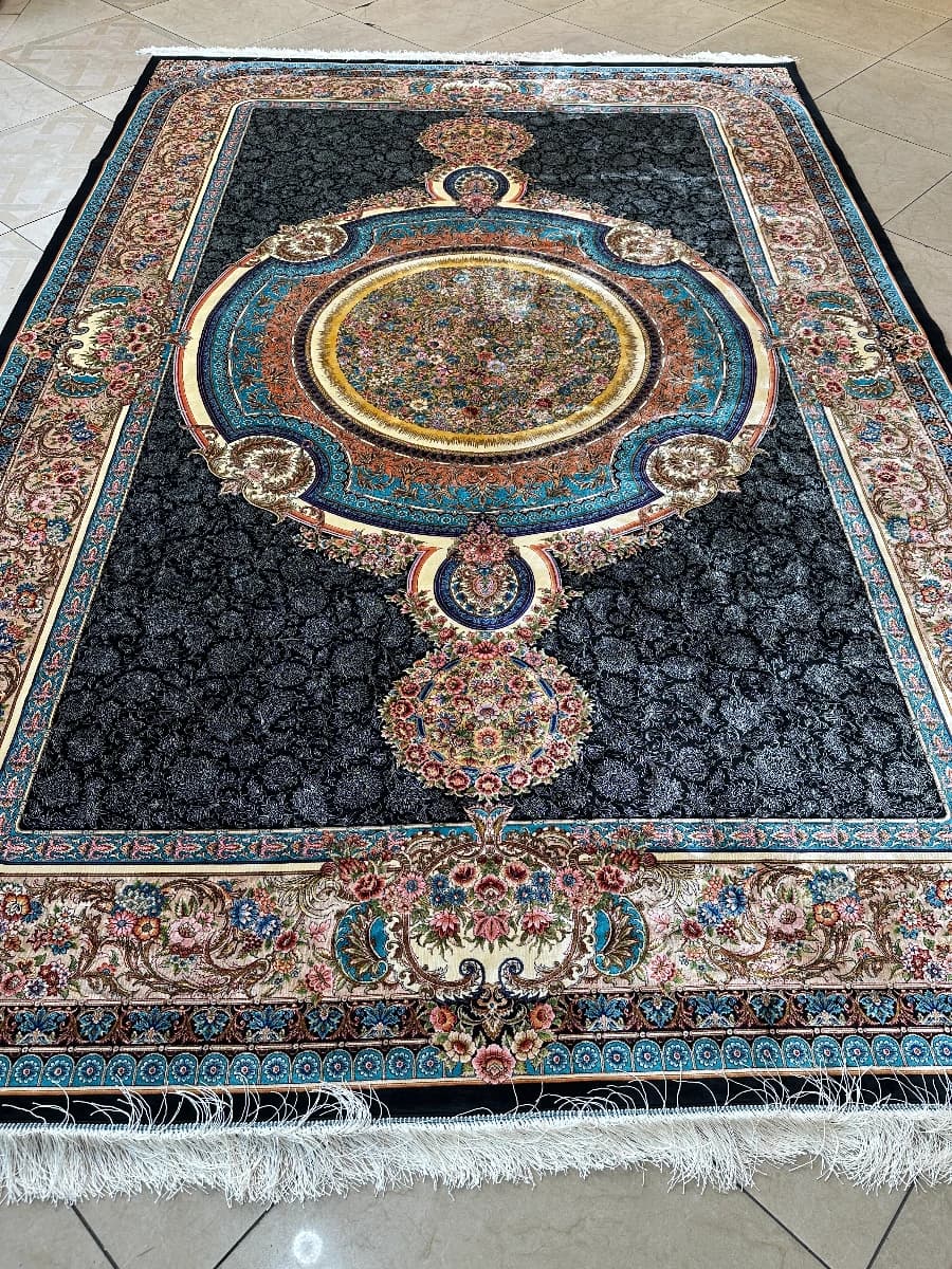 فرش ابریشم طرح فرانسوی کد6666 — تصویر ۱۱