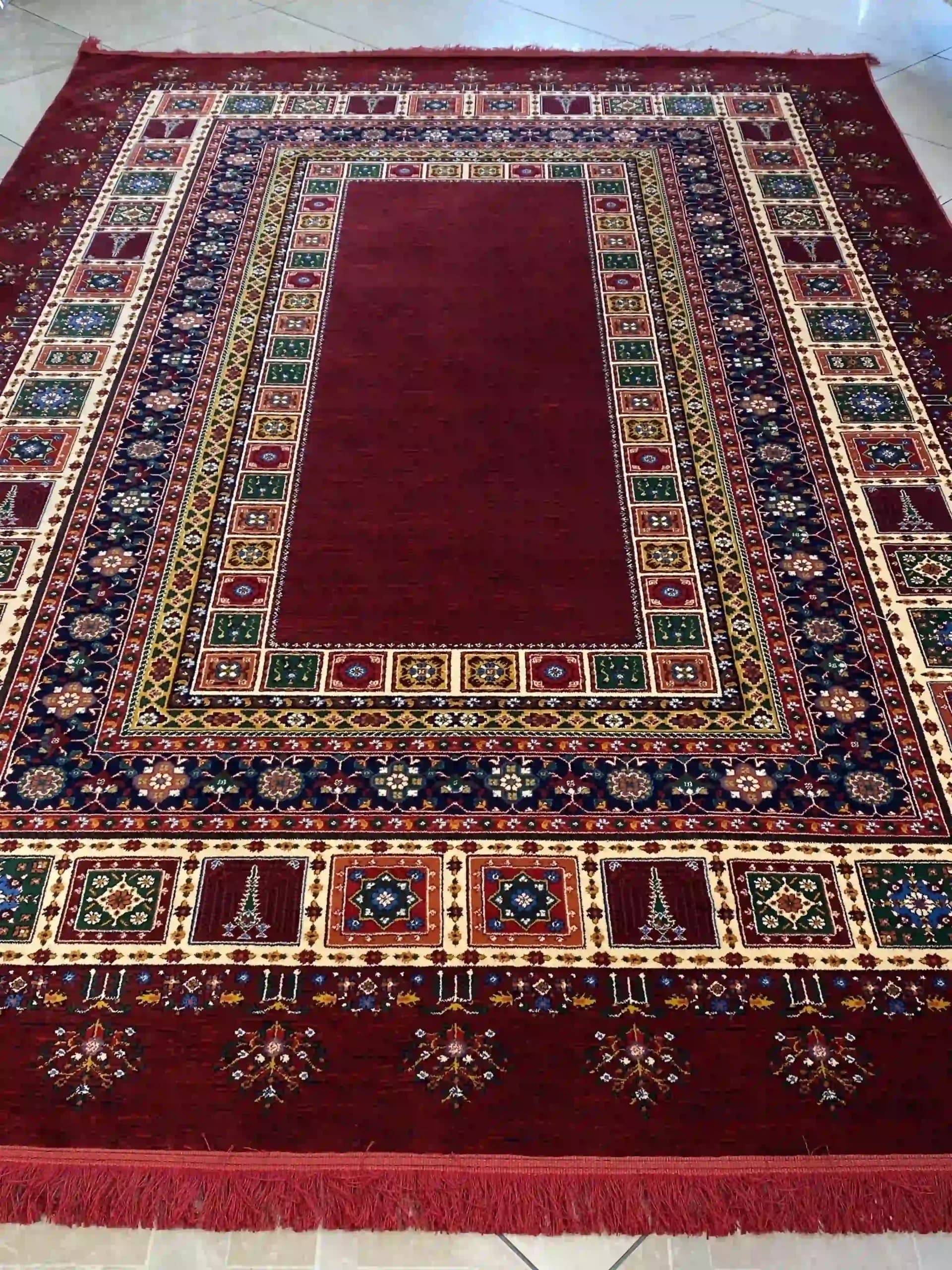 فرش سین راد کف ساده زرشکی7044 — تصویر ۳