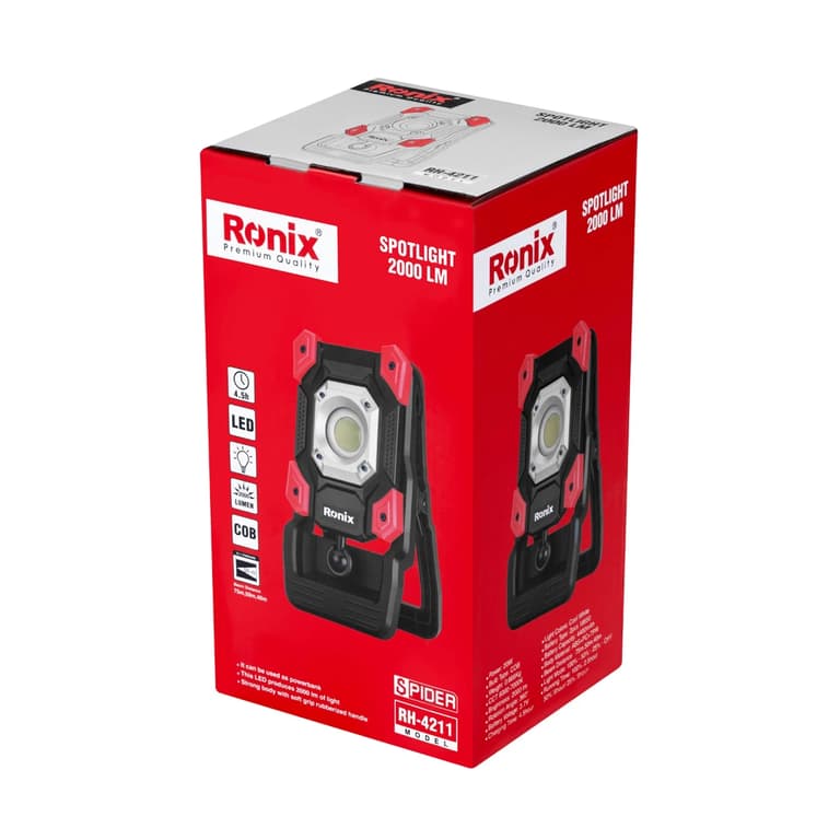 نورافکن شارژی 2000 لومن رونیکس مدل RH-4211 — تصویر ۲