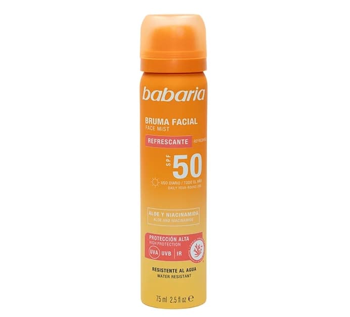 اسپری ضد آفتاب بروما باباریا SPF50 حاوی نیاسینامید و آلوئهورا حجم ۷۵ میلیلیتر — تصویر ۹