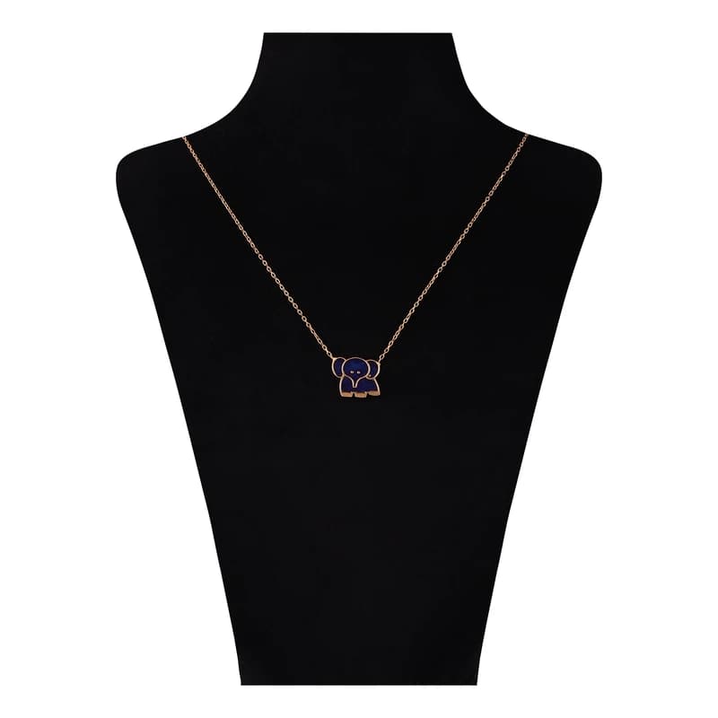 گردنبند طلا حلقه ای فلامینگو طرح فیل wn1226 — تصویر ۳