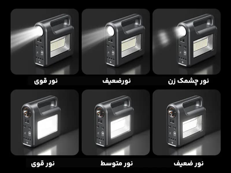 پکیج روشنایی خورشیدی قابل حمل DP-7719 — تصویر ۲