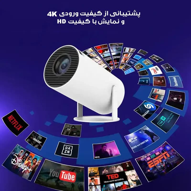 ویدیو پروژکتور هوشمند اندروید مدل HY300 — تصویر ۱۰