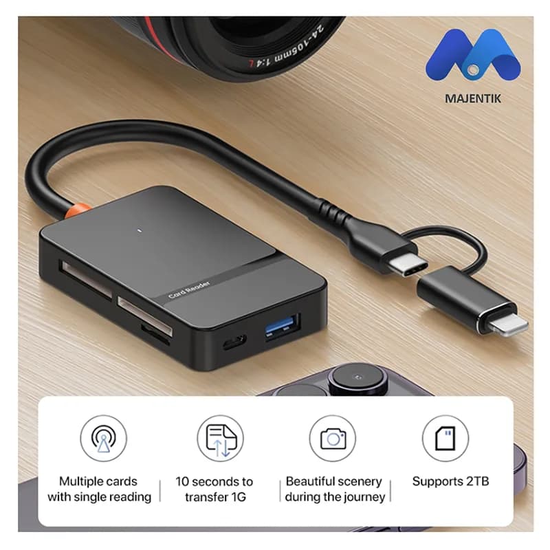 کارت خوان 8 پورت مجنتیک مدل ADS-315 با رابط دوگانه Type-C و Lightning — تصویر ۱۲