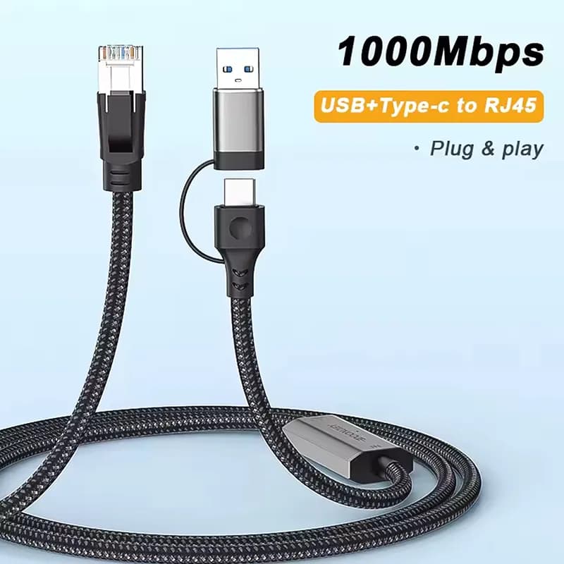 کابل تبدیل RJ45 به USB+Type-C مدل RJ-A-C — تصویر ۸