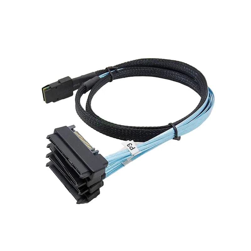 کابل Mini SAS SFF-8087 به 4 پورت SFF-8482 + پورت برق 15 پین SATA مدل SM275 — تصویر ۶