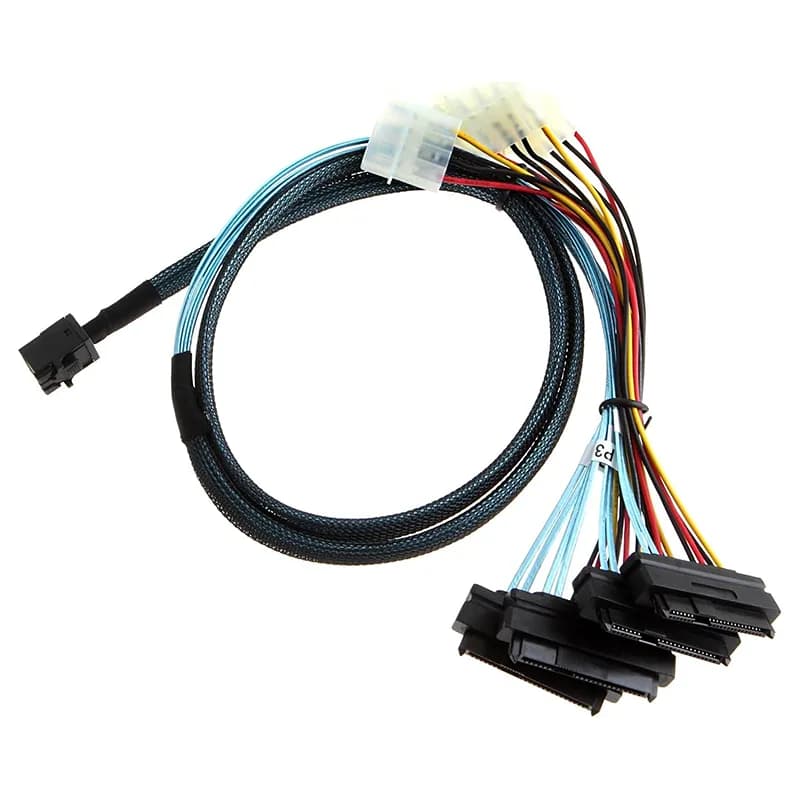 کابل تبدیل Mini SAS SFF-8643 به 4 پورت SFF8482 29Pin + برق 4 پین مدل SM141 — تصویر ۵