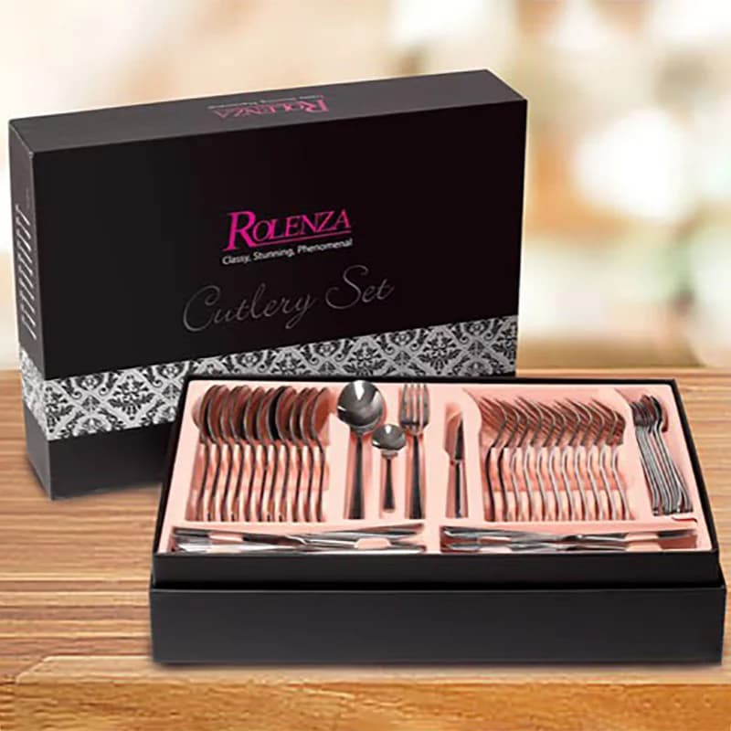 سرویس قاشق و چنگال 18 نفره رولنزا مدل D59B استیل براق (106 پارچه) — تصویر ۸
