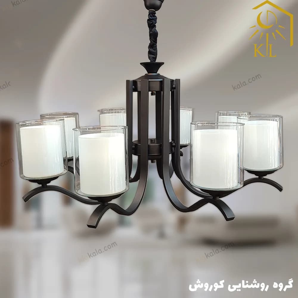 لوستر لهستانی مدل تابان – قابل انتخاب از 3 تا 8 شاخه — تصویر ۹