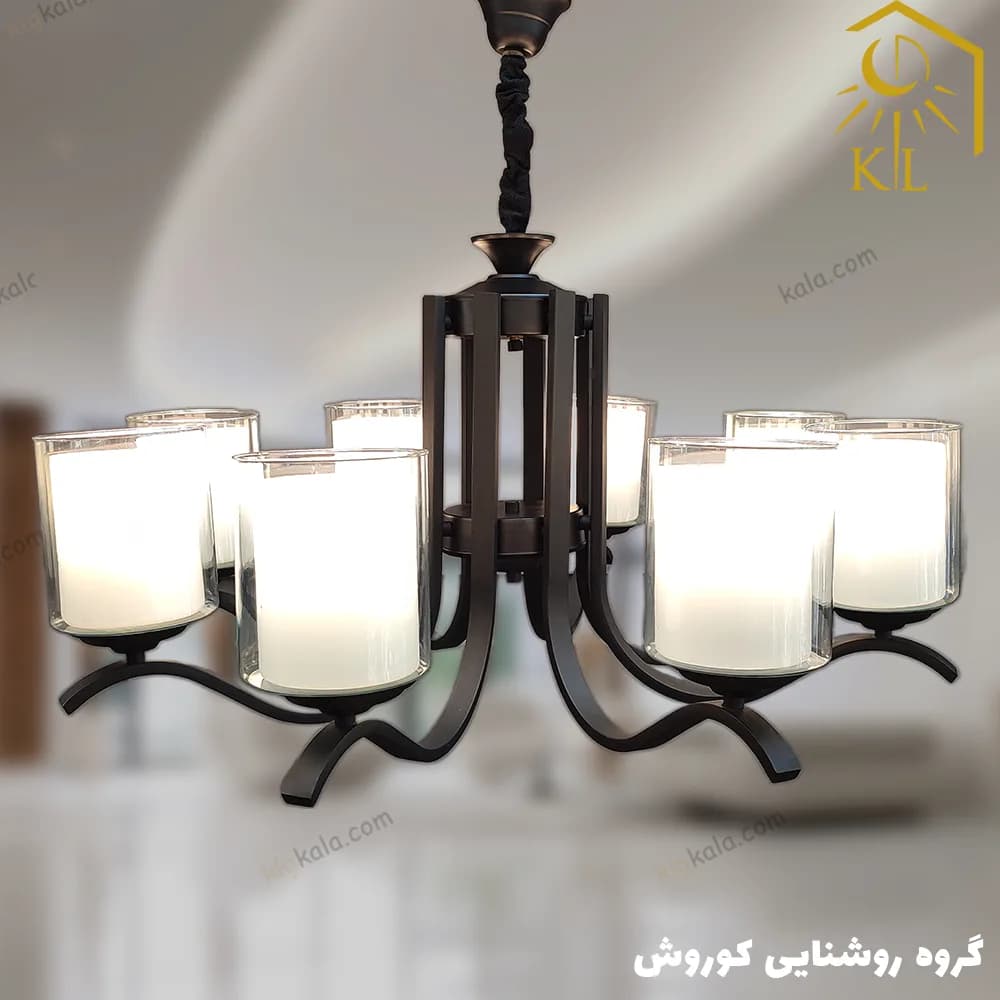 لوستر لهستانی مدل تابان – قابل انتخاب از 3 تا 8 شاخه — تصویر ۱۰