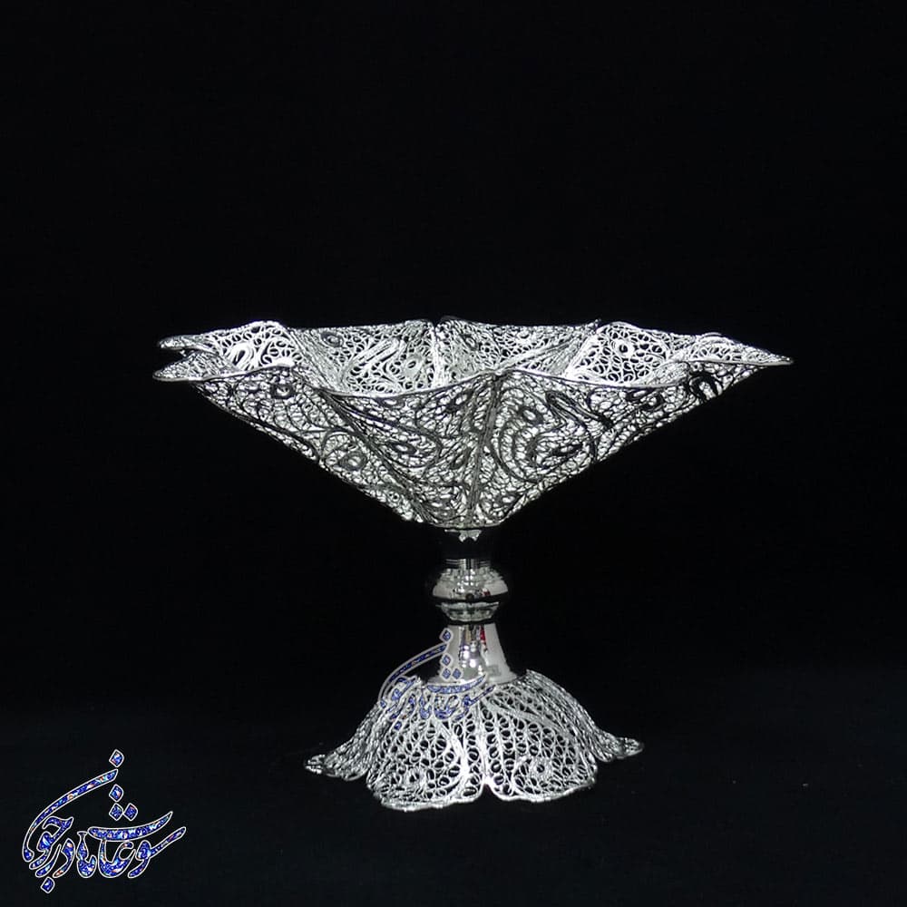 شیرینی خوری ملیله کاری مدل 8 پر قلدار سایز متوسط
