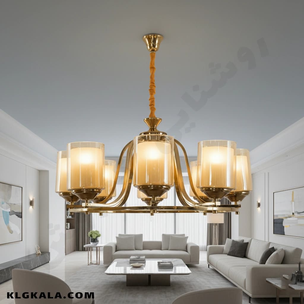 لوستر لهستانی مدل ماهان کد 5040 – قابل انتخاب از 4 تا 9 شعله — تصویر ۱۱