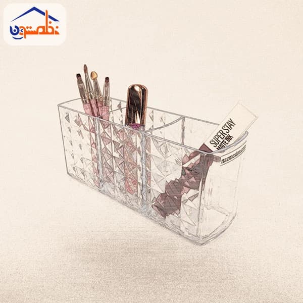 استند براش و آرایشی ۳ خانه طرح الماسی — تصویر ۱۰