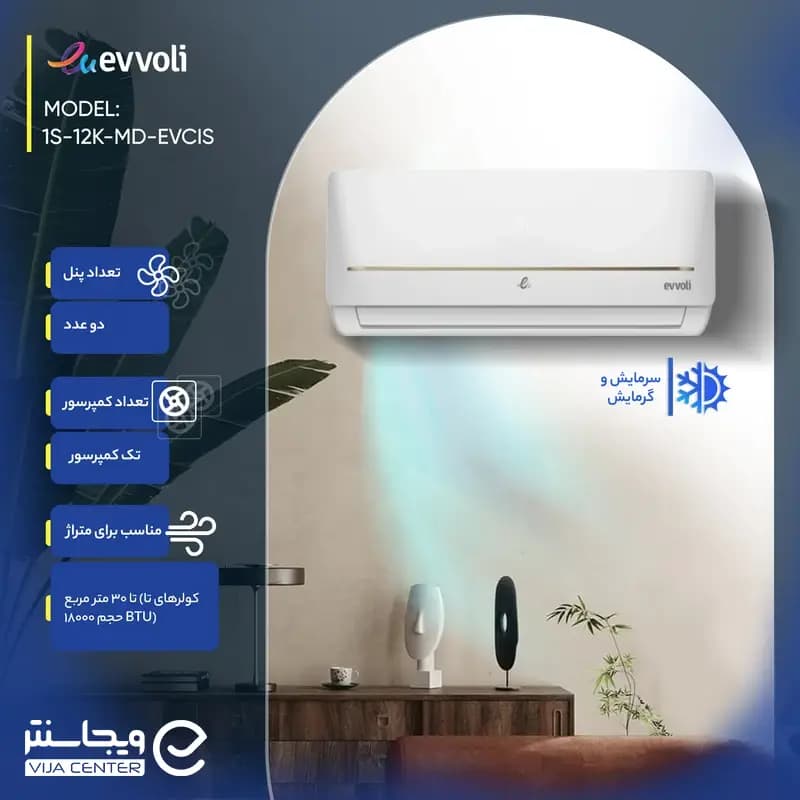 کولر گازی ایوولی 12000 گلدن مدل EVCIS12K-MD-1 — تصویر ۳