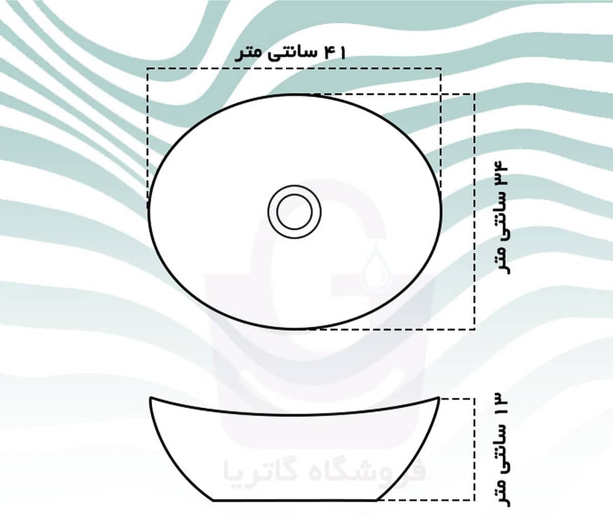 روشویی روکابینتی گاتریا مدل مایا — تصویر ۳