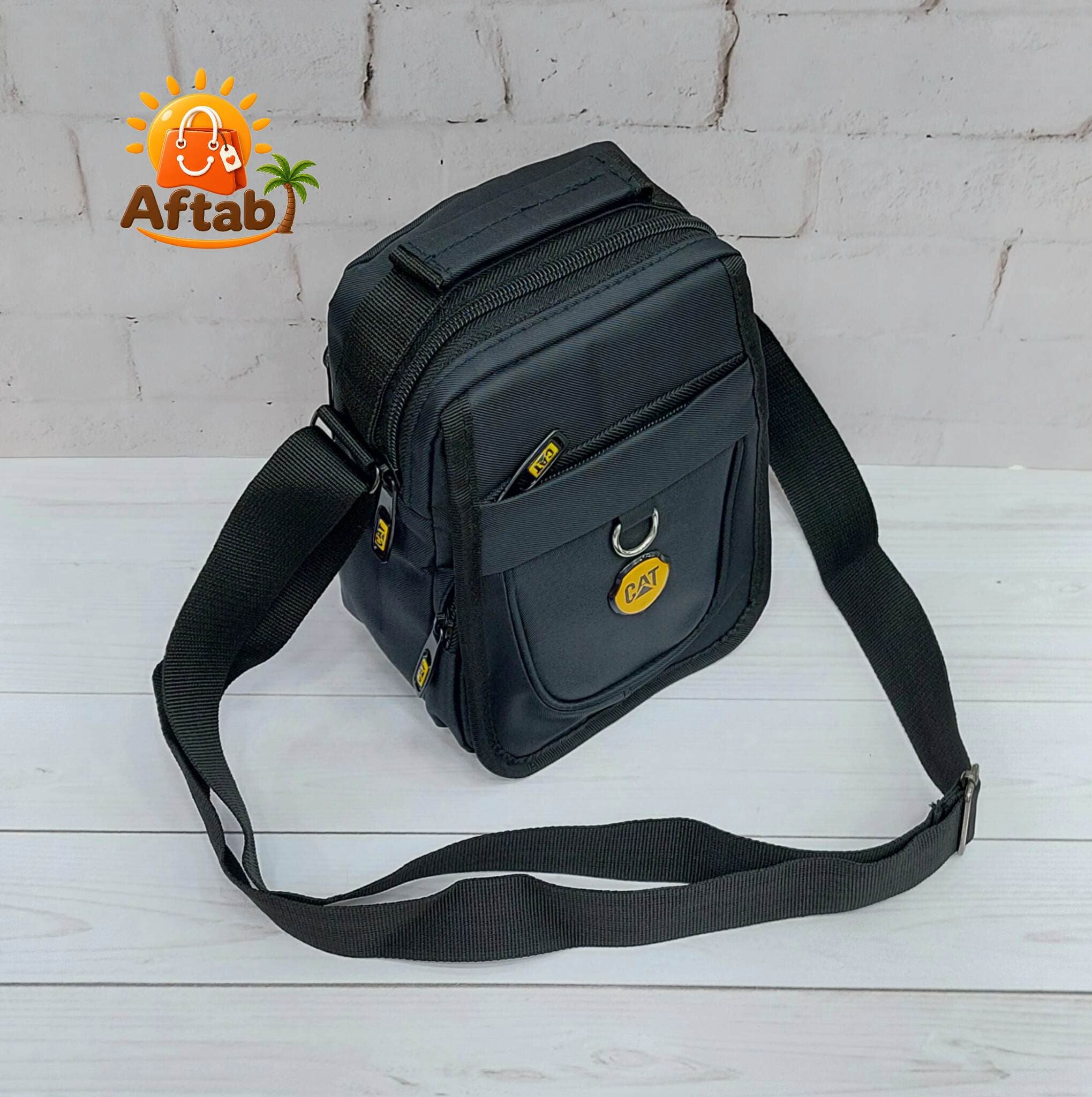 کیف دوشی برزنتی مردانه حلقه جلو Cat کوچک — تصویر ۹