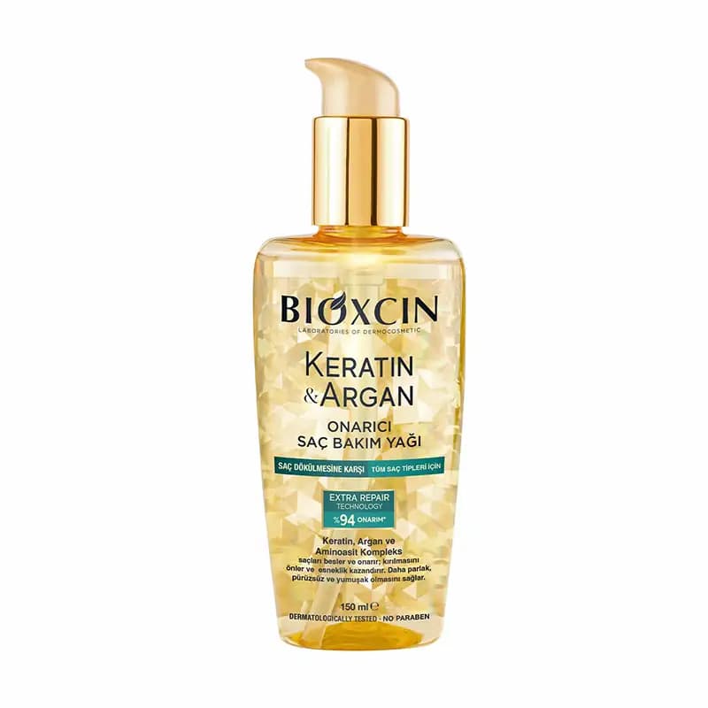 روغن مو ضد ریزش کراتین و آرگان بیوکسین BIOXCIN KERATIN & ARGAN HAIR OIL — تصویر ۲