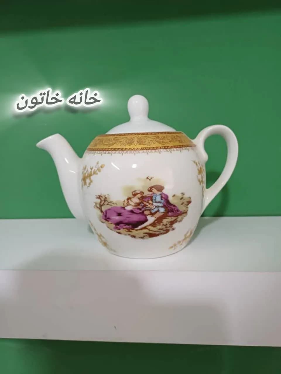 قوری چینی 3 کوپ در 4 طرح زیبا برند حکمت — تصویر ۶