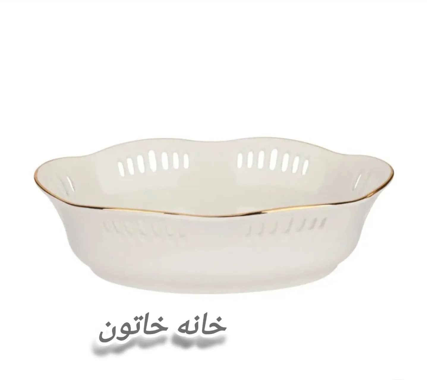کاسه چینی میوه خوری و سالاد خوری لب طلا مدل بیتا برند مقصود — تصویر ۵