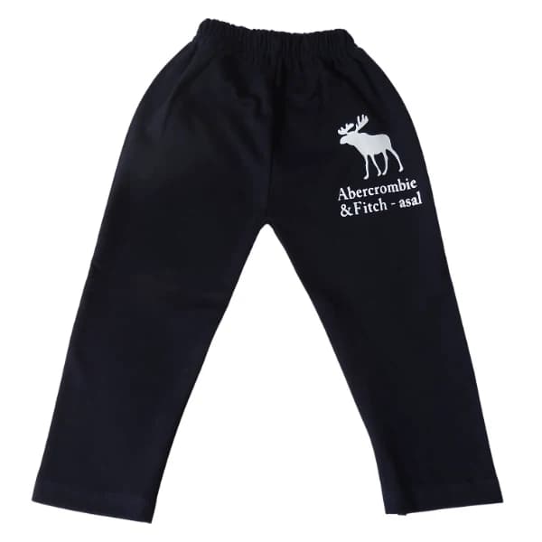 ست پیراهن و شلوار شیک پسرانه بچگانه سورمه ای طرح abercrombie سایز 35و40 — تصویر ۶