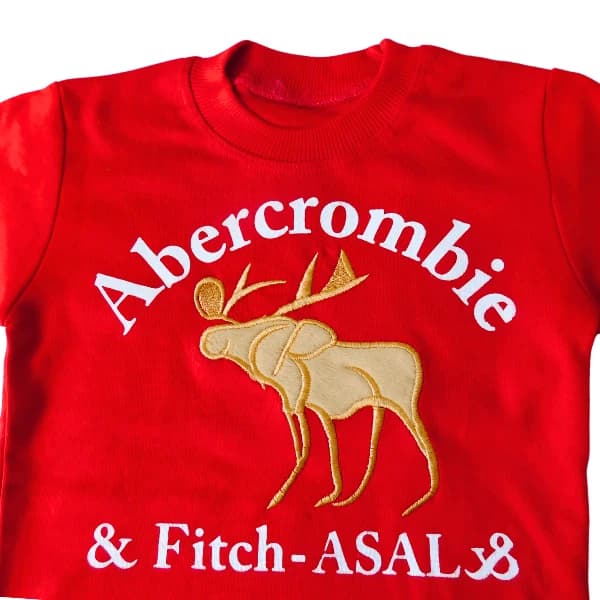 بلوز و شلوار شیک و اسپرت بچگانه قرمز Abercrombie مدل گوزن سایز35و40 — تصویر ۱۱