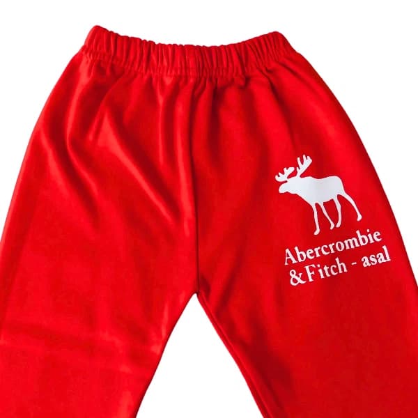 بلوز و شلوار شیک و اسپرت بچگانه قرمز Abercrombie مدل گوزن سایز35و40 — تصویر ۷