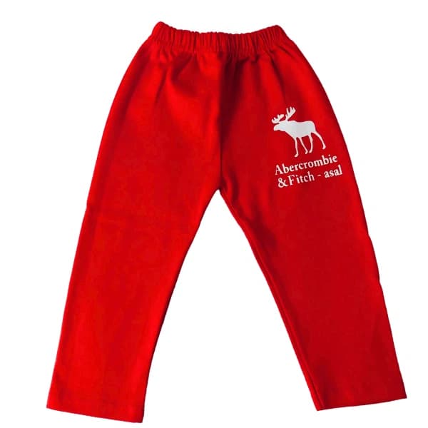 بلوز و شلوار شیک و اسپرت بچگانه قرمز Abercrombie مدل گوزن سایز35و40 — تصویر ۶